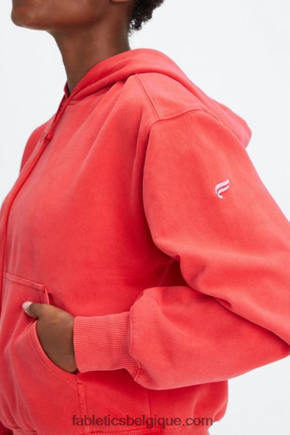 sweat à capuche en polaire pour toujours femmes Fabletics 404P0T2492 merisier électrique lavé/blanc