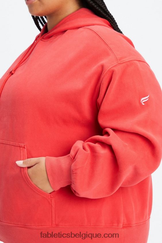 sweat à capuche en polaire pour toujours femmes Fabletics 404P0T2493 merisier électrique lavé/blanc
