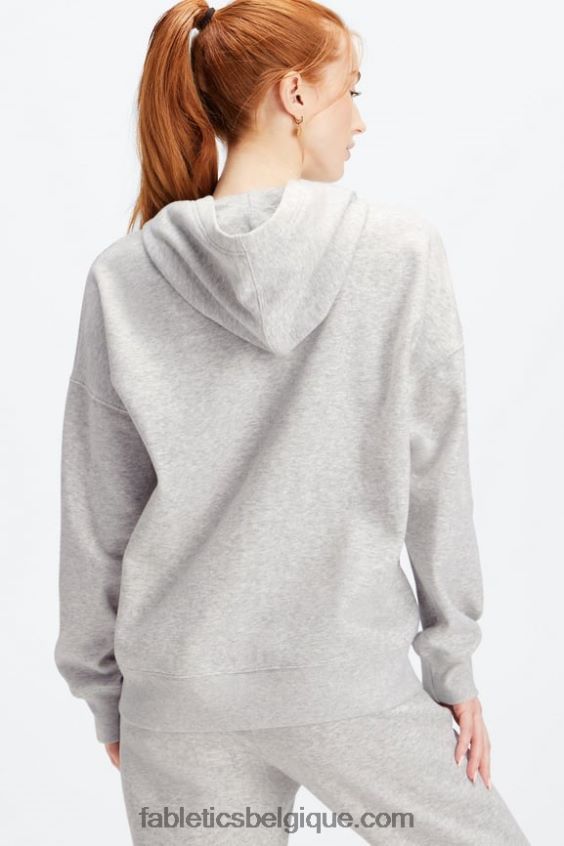 sweat à capuche entièrement zippé femmes Fabletics 404P0T2660 gris clair chiné