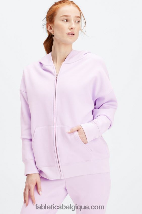 sweat à capuche entièrement zippé femmes Fabletics 404P0T2661 iris brumeux