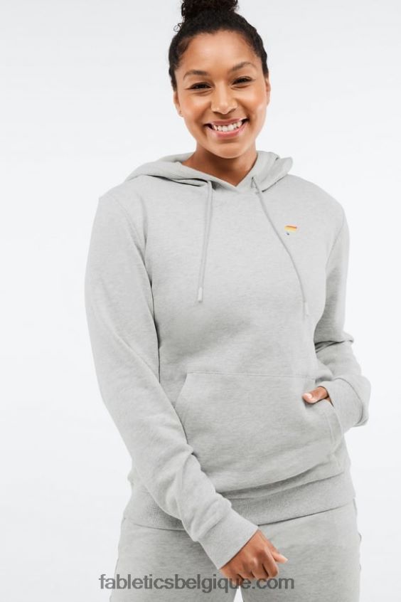 sweat à capuche fierté femmes Fabletics 404P0T2527 Brume grise bruyère