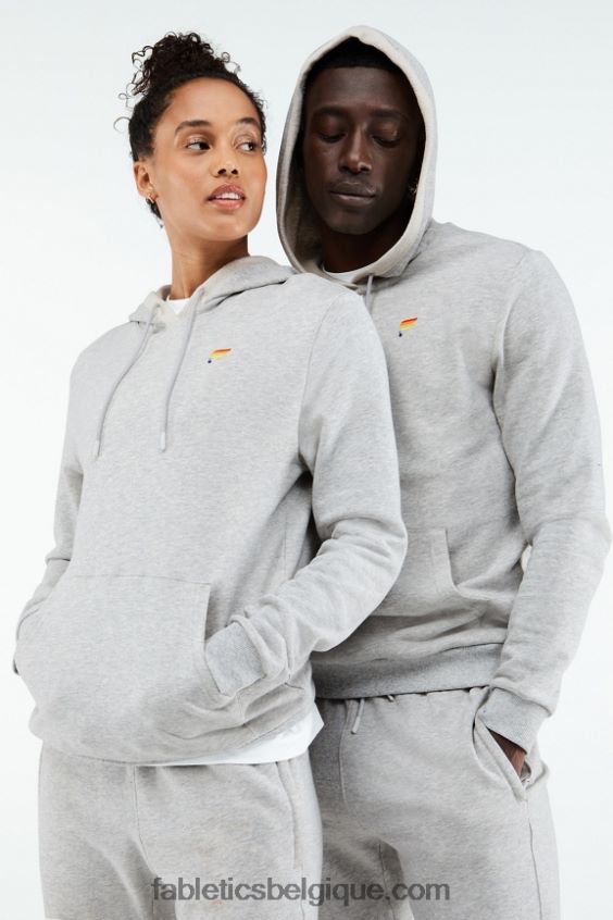 sweat à capuche fierté femmes Fabletics 404P0T2527 Brume grise bruyère