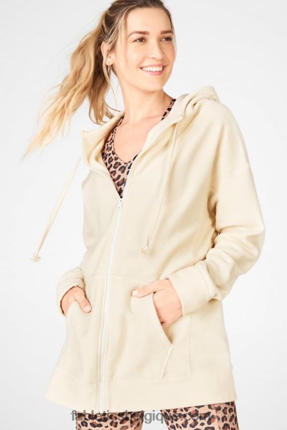 sweat à capuche oversize écoresponsable femmes Fabletics 404P0T2700 avoine