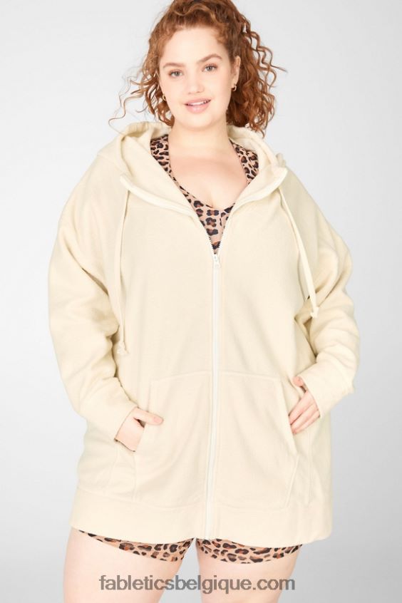 sweat à capuche oversize écoresponsable femmes Fabletics 404P0T2701 avoine