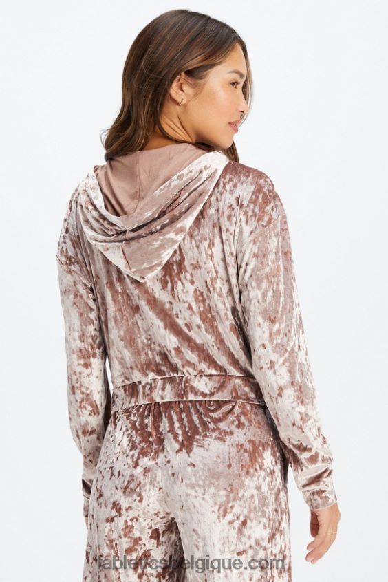 sweat à capuche zippé en velours frappé femmes Fabletics 404P0T2485 nounours