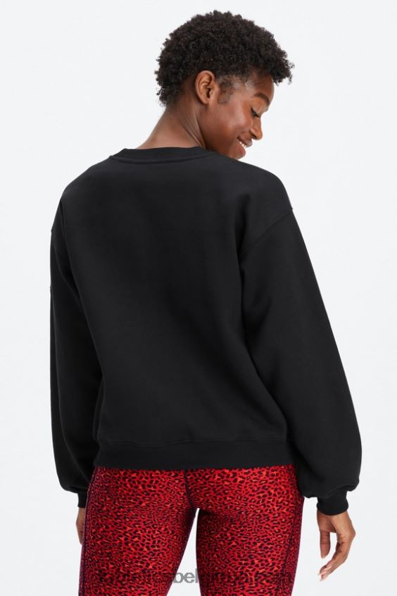 sweat à col ras du cou en molleton forever femmes Fabletics 404P0T2456 noir/étain