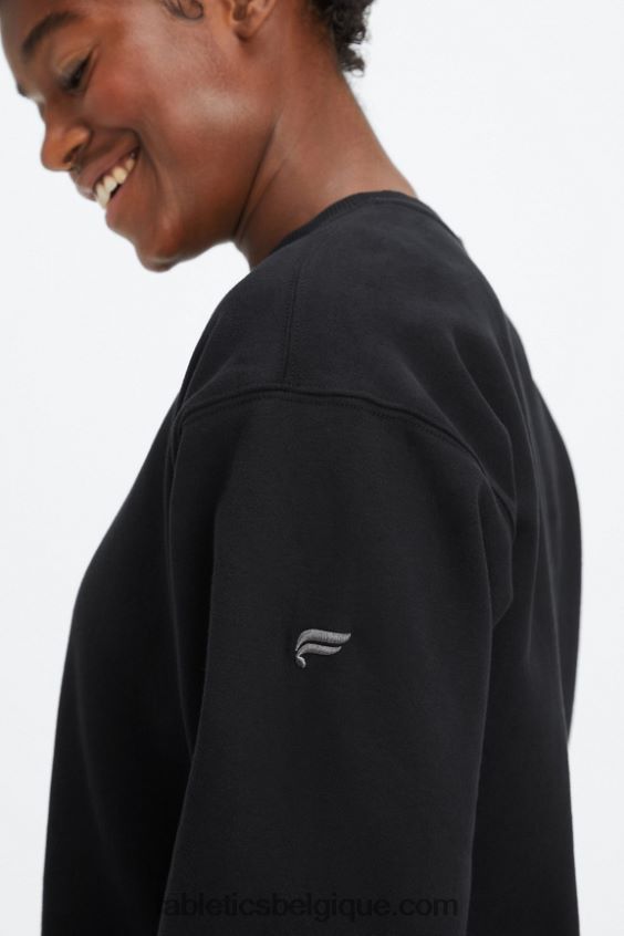 sweat à col ras du cou en molleton forever femmes Fabletics 404P0T2456 noir/étain