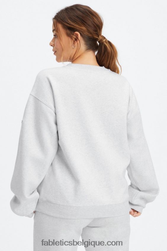 sweat à col ras du cou en molleton forever femmes Fabletics 404P0T2473 gris doux chiné