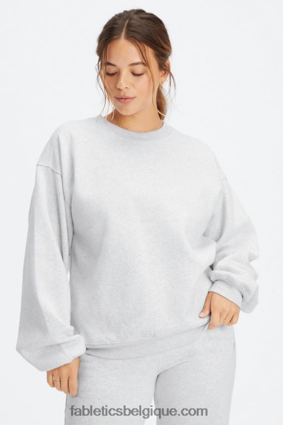 sweat à col ras du cou en molleton forever femmes Fabletics 404P0T2473 gris doux chiné