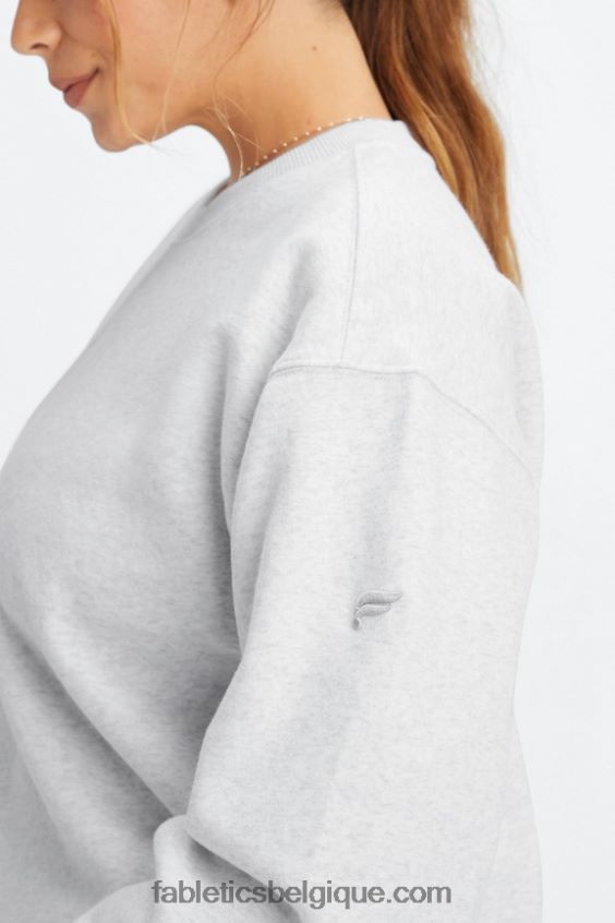 sweat à col ras du cou en molleton forever femmes Fabletics 404P0T2473 gris doux chiné