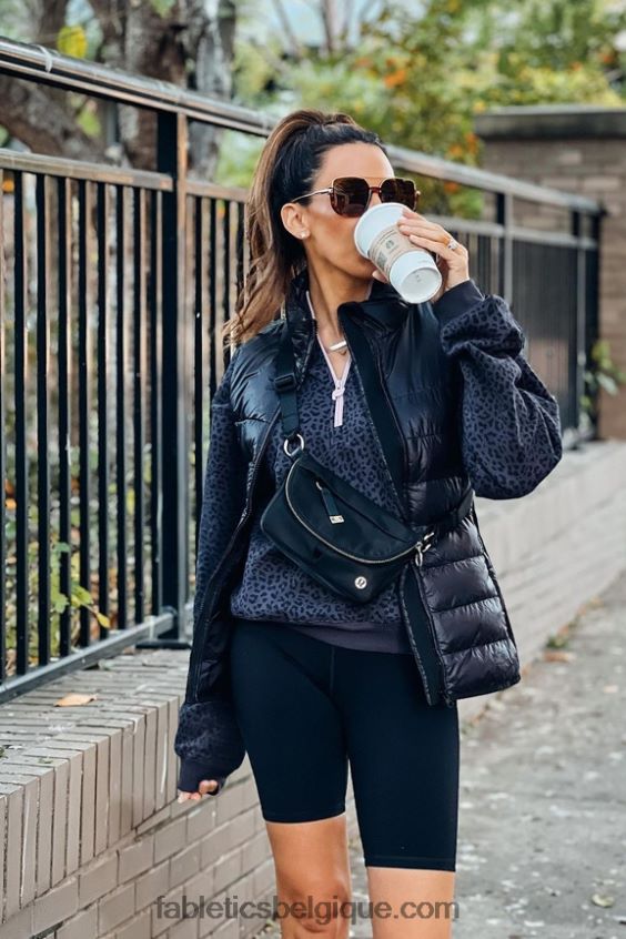 sweat molleton 1/2 zip pour toujours femmes Fabletics 404P0T2498 étain bicolore léopard/orchidée