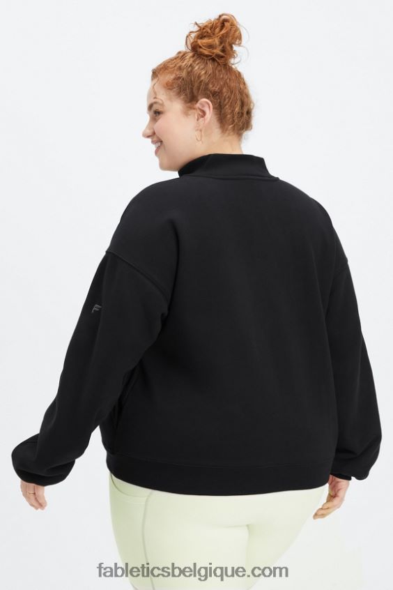 sweat molleton 1/2 zip pour toujours femmes Fabletics 404P0T2500 noir/étain