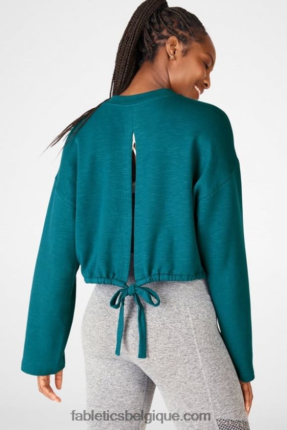 sweat à nouer dans le dos femmes Fabletics 404P0T2536 fjord