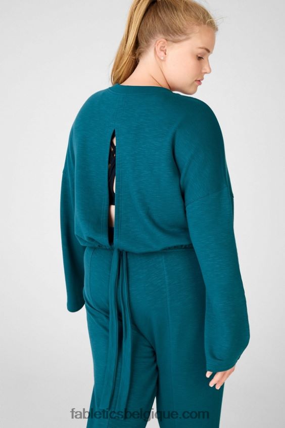 sweat à nouer dans le dos femmes Fabletics 404P0T2537 fjord