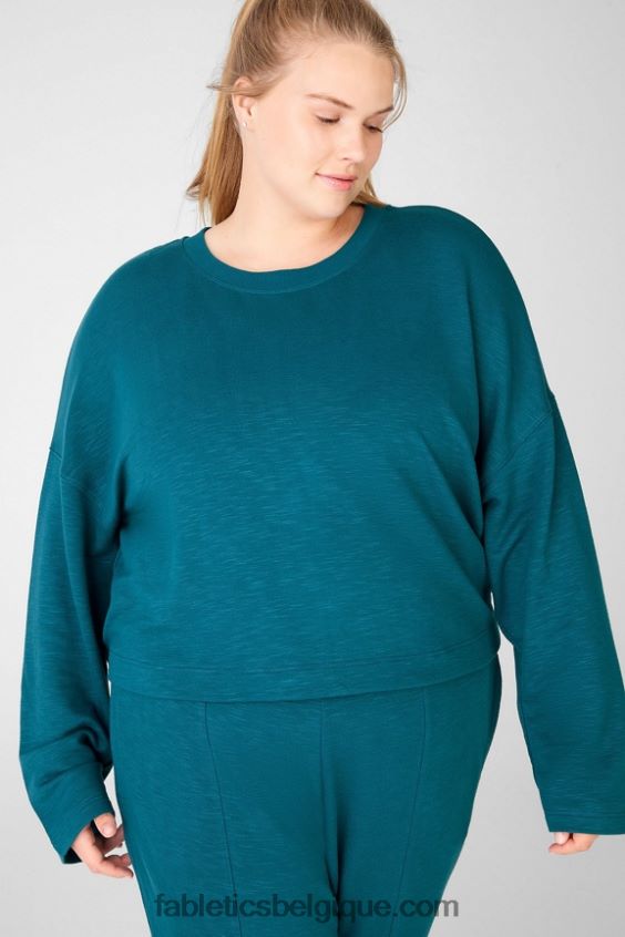 sweat à nouer dans le dos femmes Fabletics 404P0T2537 fjord