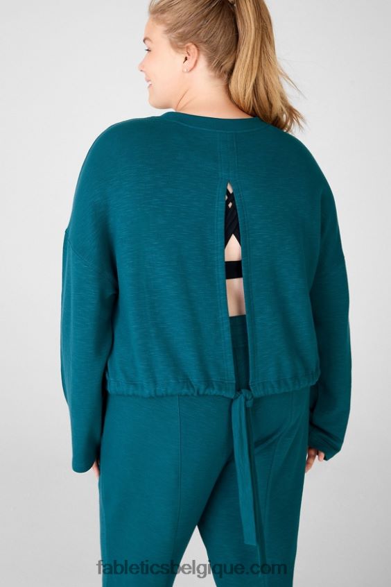 sweat à nouer dans le dos femmes Fabletics 404P0T2537 fjord