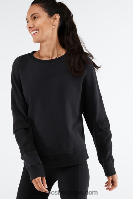 sweat perlé femmes Fabletics 404P0T2545 noir