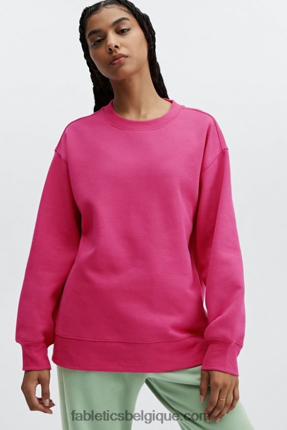 sweat ras du cou écologique femmes Fabletics 404P0T2475 fuchsia foncé