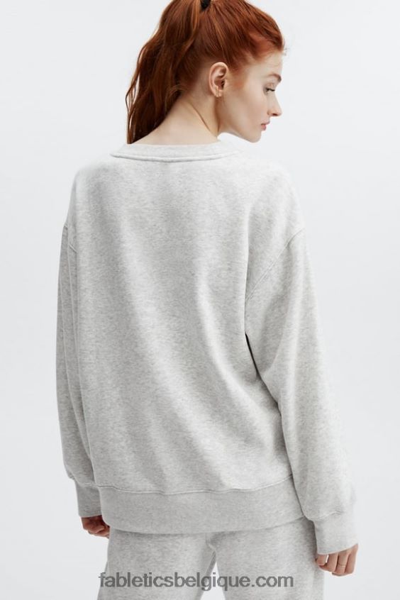 sweat ras du cou écologique femmes Fabletics 404P0T2478 gris clair chiné