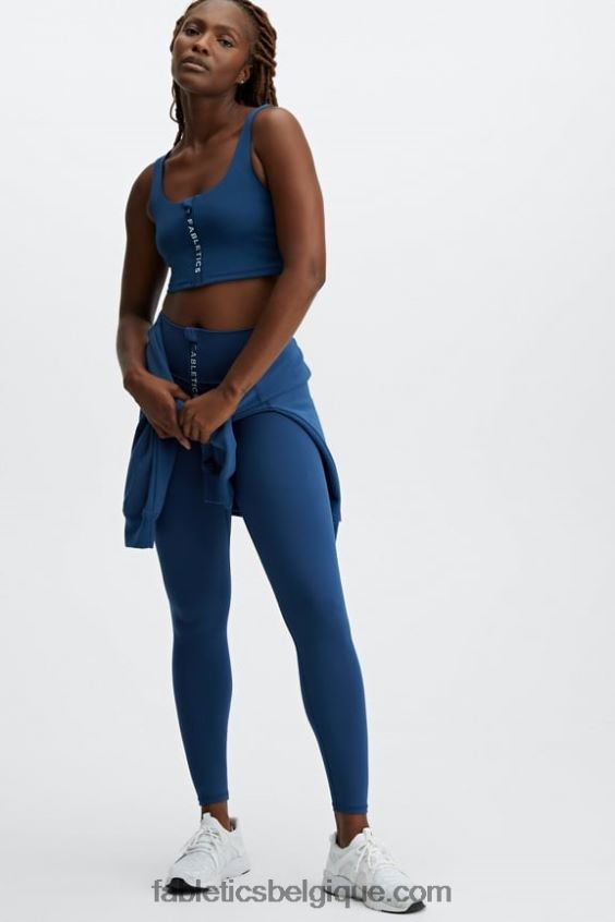 sweat ras du cou écologique femmes Fabletics 404P0T2479 pivoine marine/denim délavé