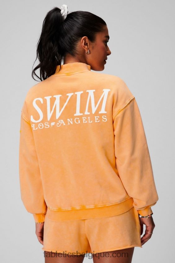 sweat-shirt demi-zip léger en éponge femmes Fabletics 404P0T2439 soleil d\'après-midi/graphique