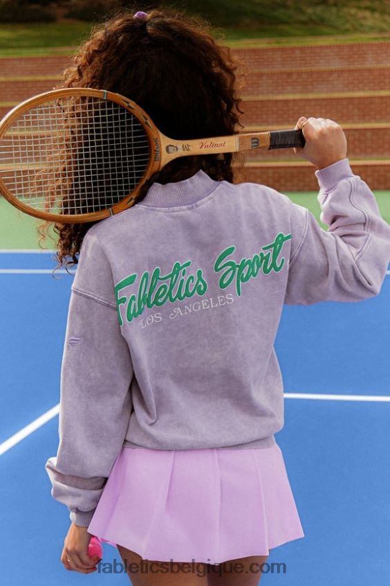 sweat-shirt demi-zip léger en éponge femmes Fabletics 404P0T2440 cosmo/graphique violet