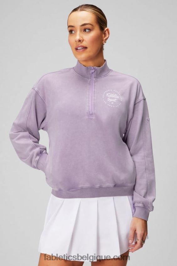 sweat-shirt demi-zip léger en éponge femmes Fabletics 404P0T2440 cosmo/graphique violet
