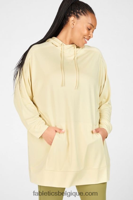 tunique à capuche femmes Fabletics 404P0T2567 brume sauge