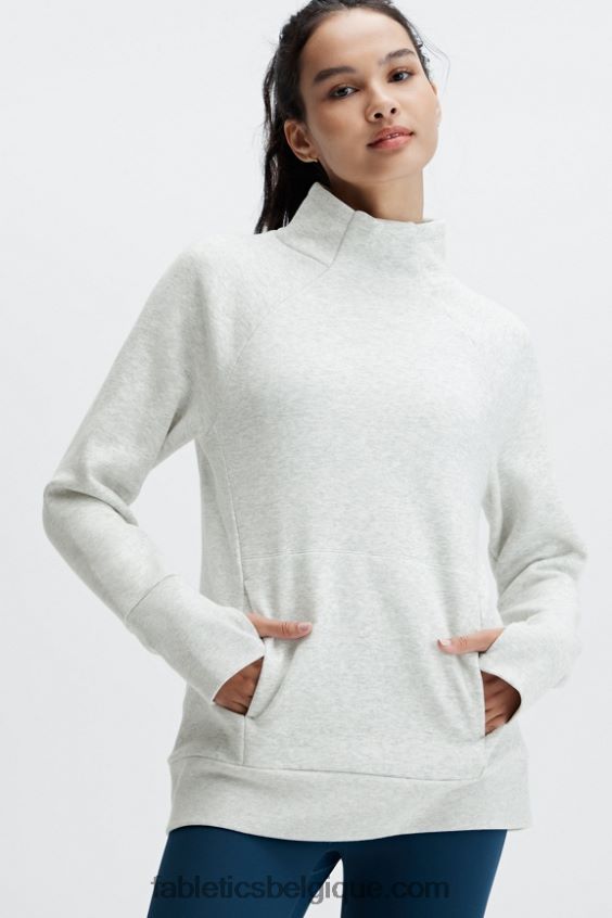 tunique col cheminée zaylee femmes Fabletics 404P0T2502 gris clair chiné