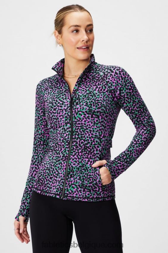 veste de performance trinité femmes Fabletics 404P0T2569 spots de safari vert herbe