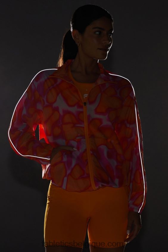 coupe-vent poids mouche surdimensionné femmes Fabletics 404P0T2734 évasion rose grande folie estivale/argent réfléchissant
