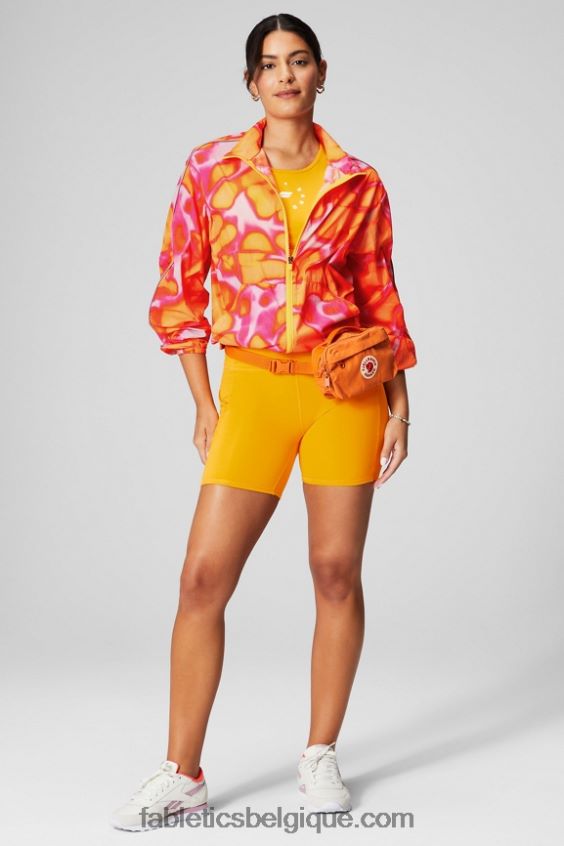 coupe-vent poids mouche surdimensionné femmes Fabletics 404P0T2734 évasion rose grande folie estivale/argent réfléchissant