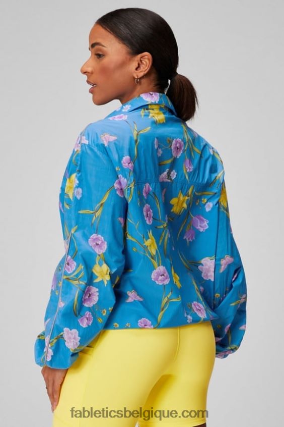 coupe-vent poids mouche surdimensionné femmes Fabletics 404P0T2737 grand rêve de jonquille/argent réfléchissant
