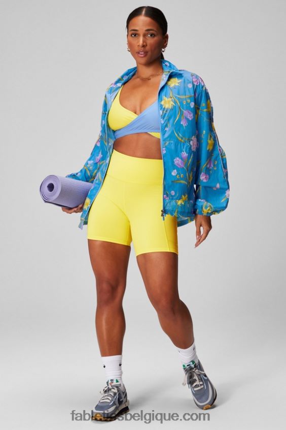 coupe-vent poids mouche surdimensionné femmes Fabletics 404P0T2737 grand rêve de jonquille/argent réfléchissant