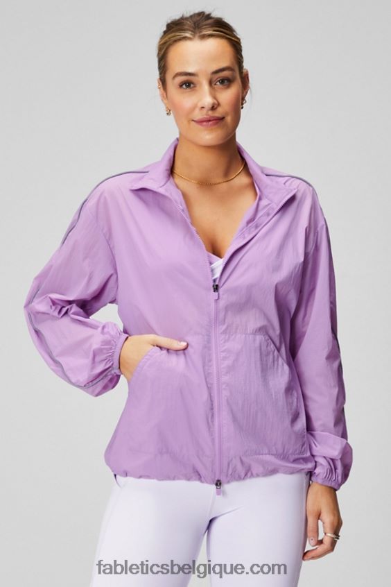 coupe-vent poids mouche surdimensionné femmes Fabletics 404P0T2738 grotte de cristal/argent réfléchissant