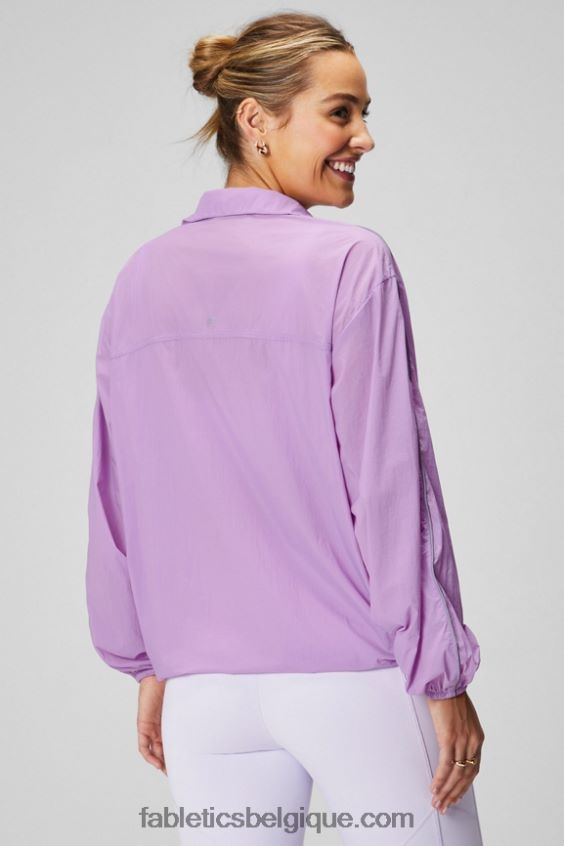 coupe-vent poids mouche surdimensionné femmes Fabletics 404P0T2738 grotte de cristal/argent réfléchissant