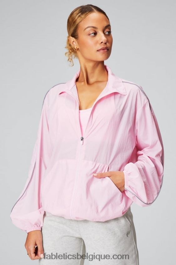 coupe-vent poids mouche surdimensionné femmes Fabletics 404P0T2743 joli rose/argent réfléchissant