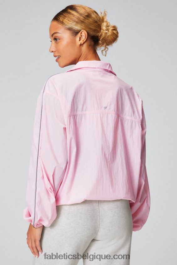 coupe-vent poids mouche surdimensionné femmes Fabletics 404P0T2743 joli rose/argent réfléchissant