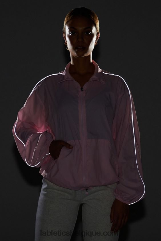 coupe-vent poids mouche surdimensionné femmes Fabletics 404P0T2743 joli rose/argent réfléchissant