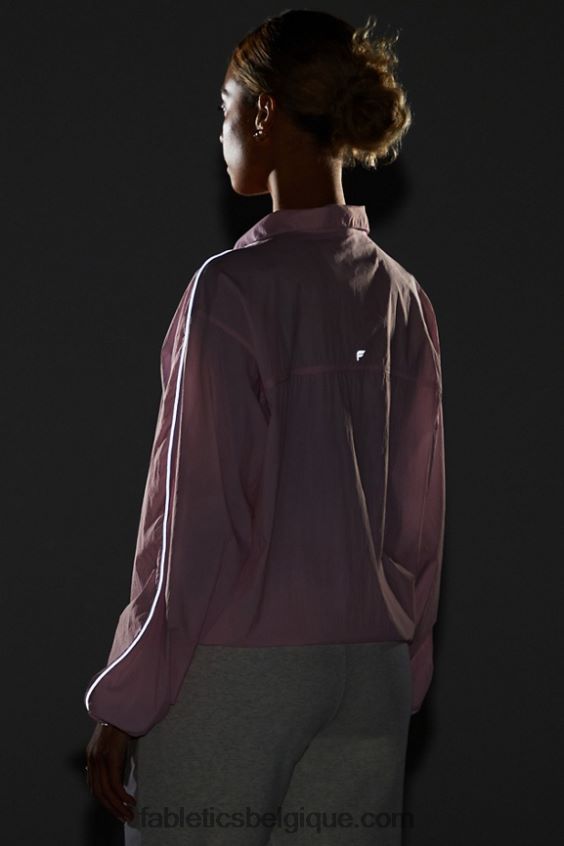 coupe-vent poids mouche surdimensionné femmes Fabletics 404P0T2743 joli rose/argent réfléchissant
