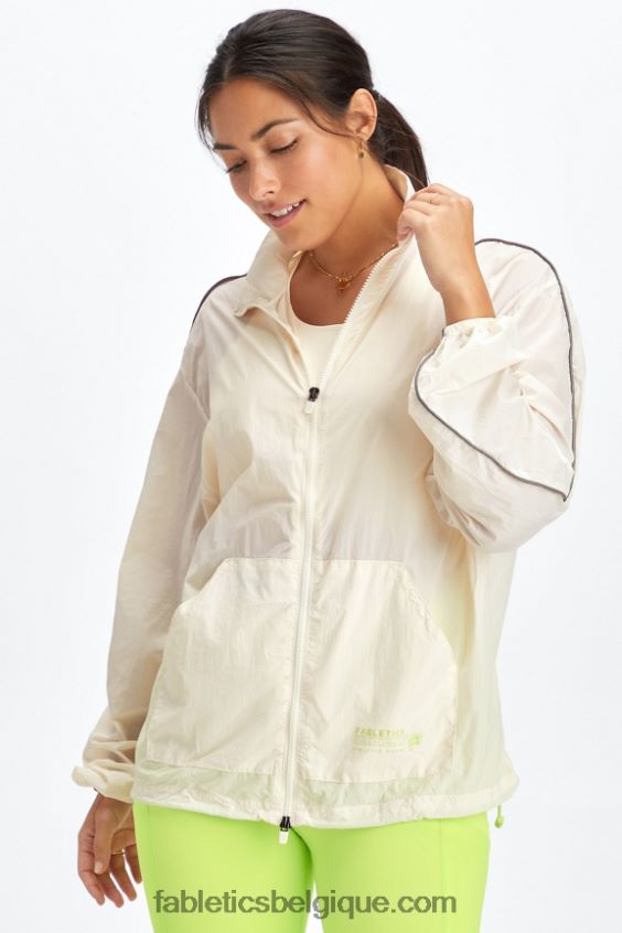 coupe-vent poids mouche surdimensionné femmes Fabletics 404P0T2745 aigrette / pousse / club d'athlétisme