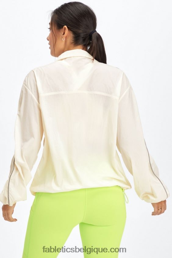 coupe-vent poids mouche surdimensionné femmes Fabletics 404P0T2745 aigrette / pousse / club d\'athlétisme