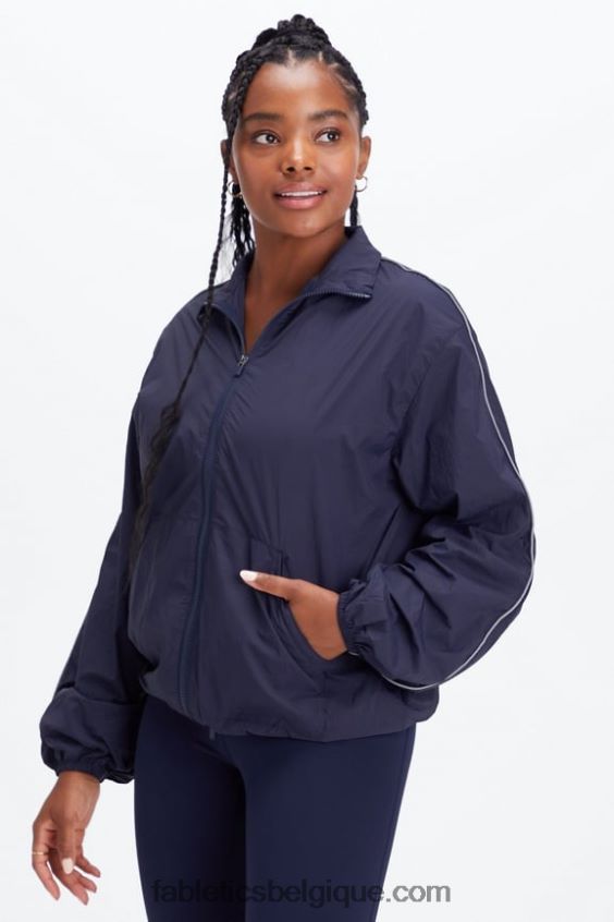 coupe-vent poids mouche surdimensionné femmes Fabletics 404P0T2746 bleu marine profond