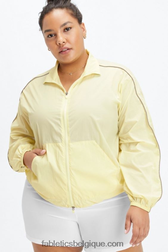 coupe-vent poids mouche surdimensionné femmes Fabletics 404P0T2748 poire clair/blanc brillant