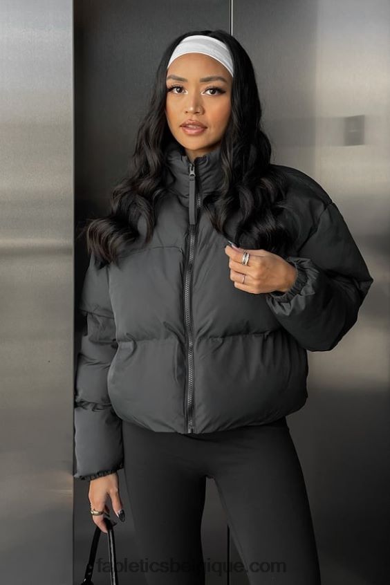 doudoune courte Wander femmes Fabletics 404P0T2776 doublure logo noire
