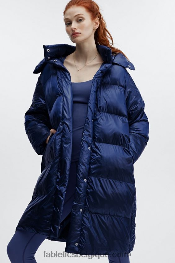 doudoune longue oversize adeline shine femmes Fabletics 404P0T2804 brillance cobalt profonde