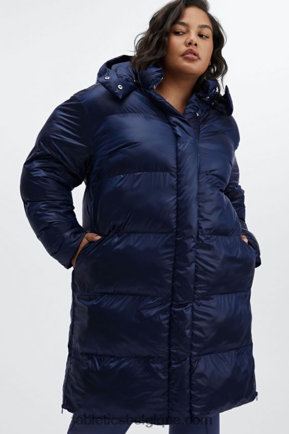 doudoune longue oversize adeline shine femmes Fabletics 404P0T2805 brillance cobalt profonde