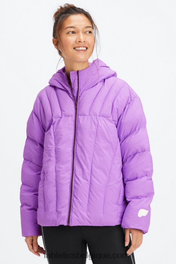 doudoune matelassée à capuche femmes Fabletics 404P0T2783 logo ultraviolet/écorce de saule/aigrette