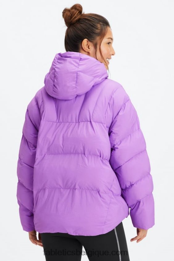 doudoune matelassée à capuche femmes Fabletics 404P0T2783 logo ultraviolet/écorce de saule/aigrette