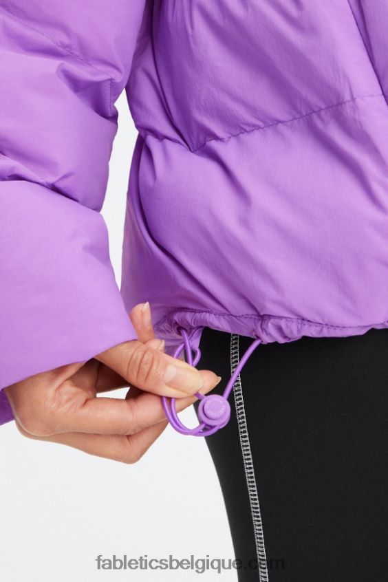 doudoune matelassée à capuche femmes Fabletics 404P0T2783 logo ultraviolet/écorce de saule/aigrette